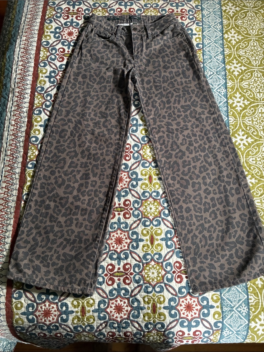 wild fable Brown Leopard Print Wide Leg Jeans. Very trendy.